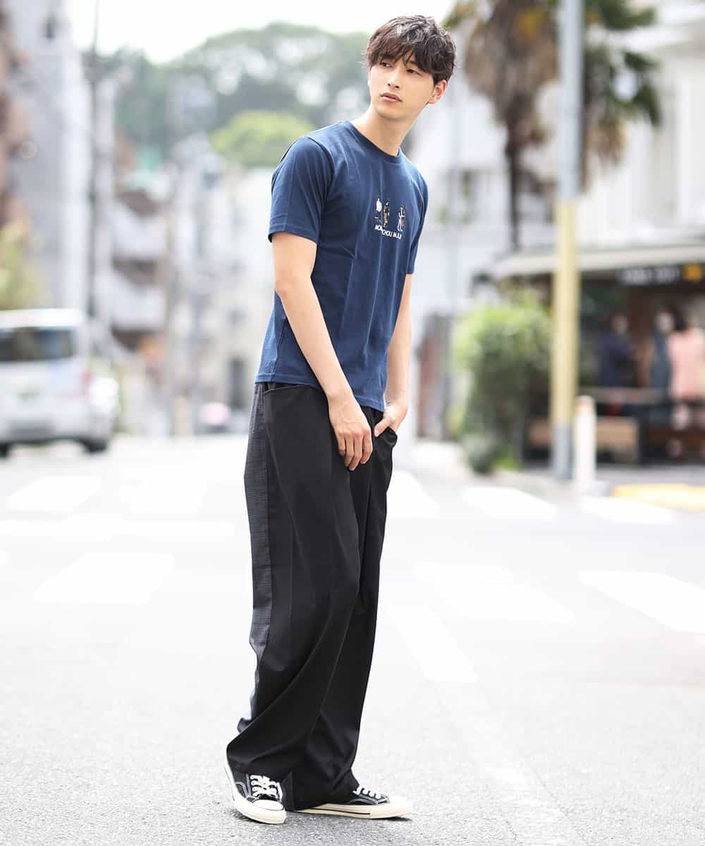 MKKHL44045 MK MICHEL KLEIN HOMME(MKミッシェルクランオム) カットソー／刺繍Tシャツ ネイビー