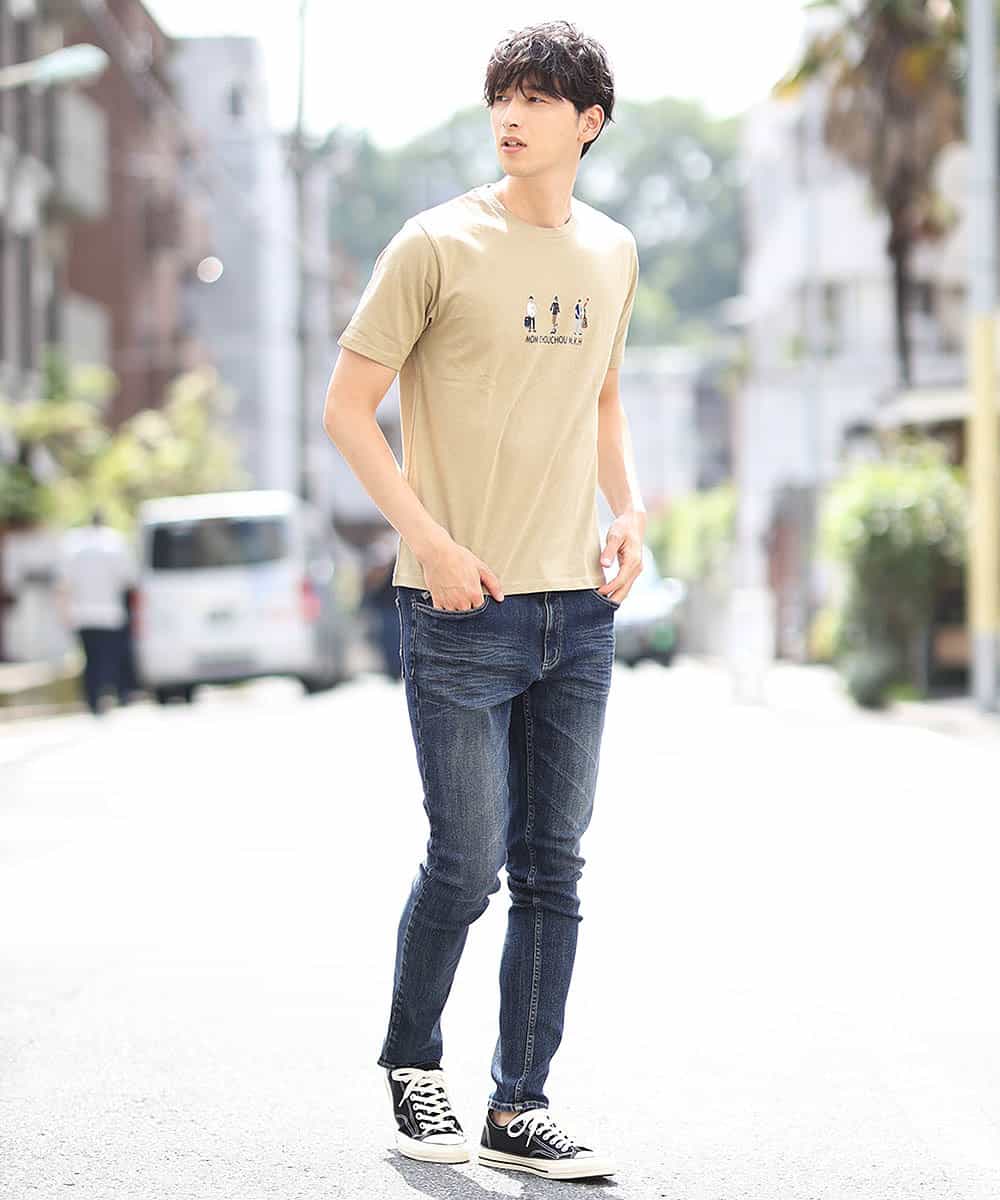 MKKHL44045 MK MICHEL KLEIN HOMME(MKミッシェルクランオム) カットソー／刺繍Tシャツ ベージュ