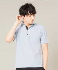 MKKHL87079 MK MICHEL KLEIN HOMME(MKミッシェルクランオム) ポロシャツ／ワンダーフェイスハニカム ライトブルー