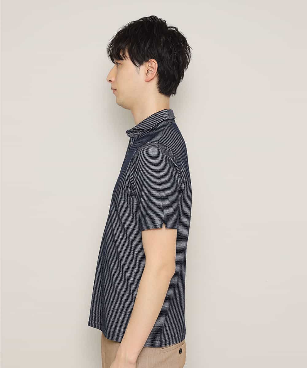 MKKHL87079 MK MICHEL KLEIN HOMME(MKミッシェルクランオム) ポロシャツ／ワンダーフェイスハニカム ダークブルー