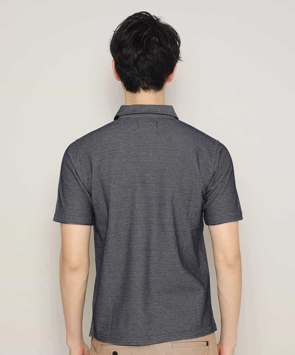 MKKHL87079 MK MICHEL KLEIN HOMME(MKミッシェルクランオム) ポロシャツ／ワンダーフェイスハニカム ダークブルー