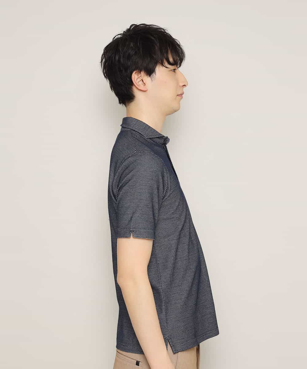 MKKHL87079 MK MICHEL KLEIN HOMME(MKミッシェルクランオム) ポロシャツ／ワンダーフェイスハニカム ダークブルー