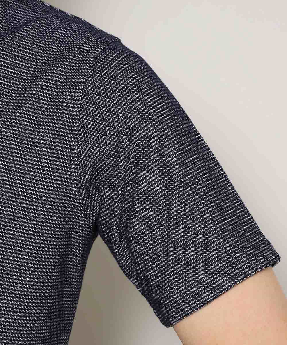 MKKHL87079 MK MICHEL KLEIN HOMME(MKミッシェルクランオム) ポロシャツ／ワンダーフェイスハニカム ダークブルー