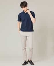 MKKHL87079 MK MICHEL KLEIN HOMME(MKミッシェルクランオム) ポロシャツ／ワンダーフェイスハニカム ネイビー