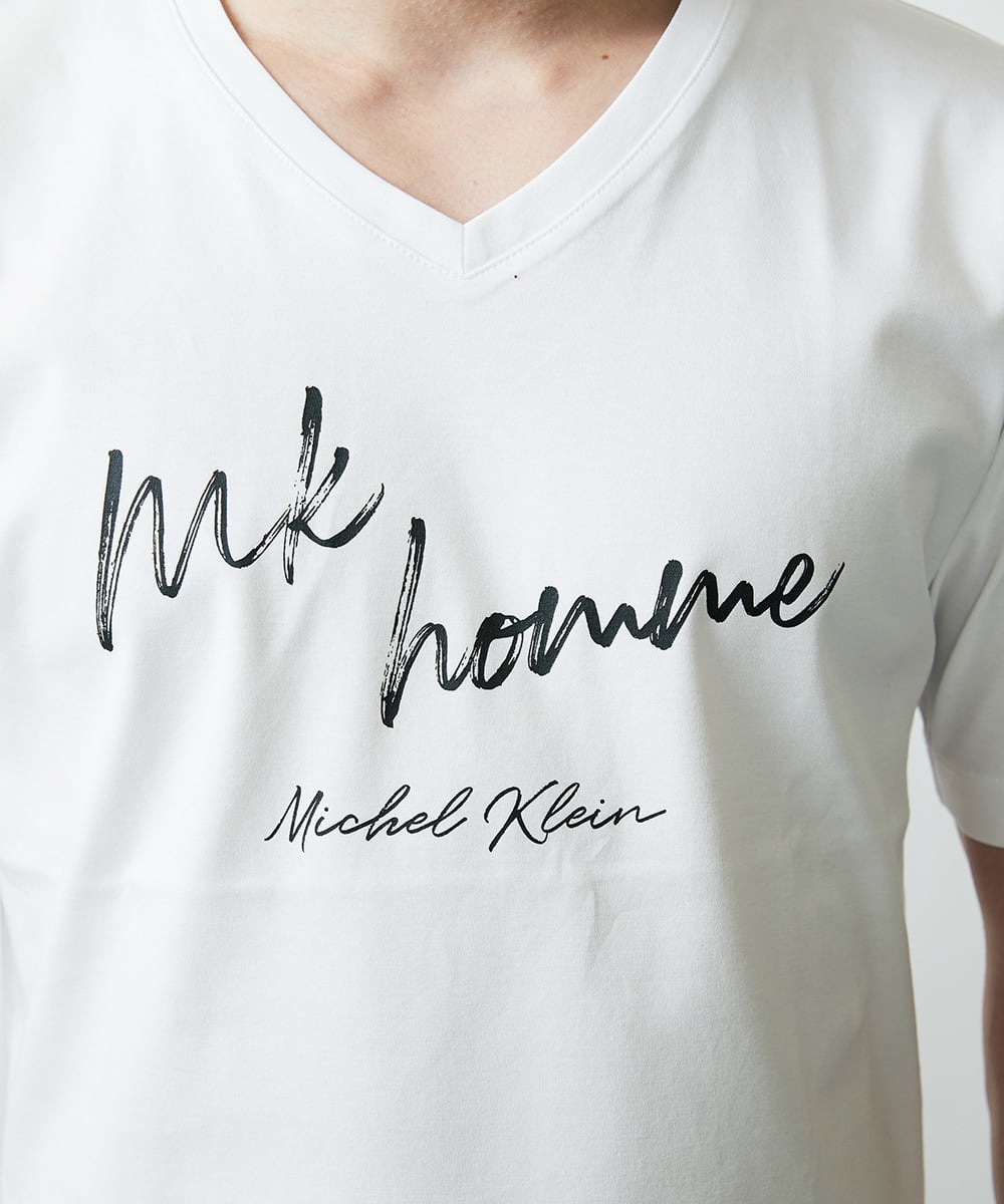 MKKHR14059 MK MICHEL KLEIN HOMME(MKミッシェルクランオム) プリントTシャツ ホワイト