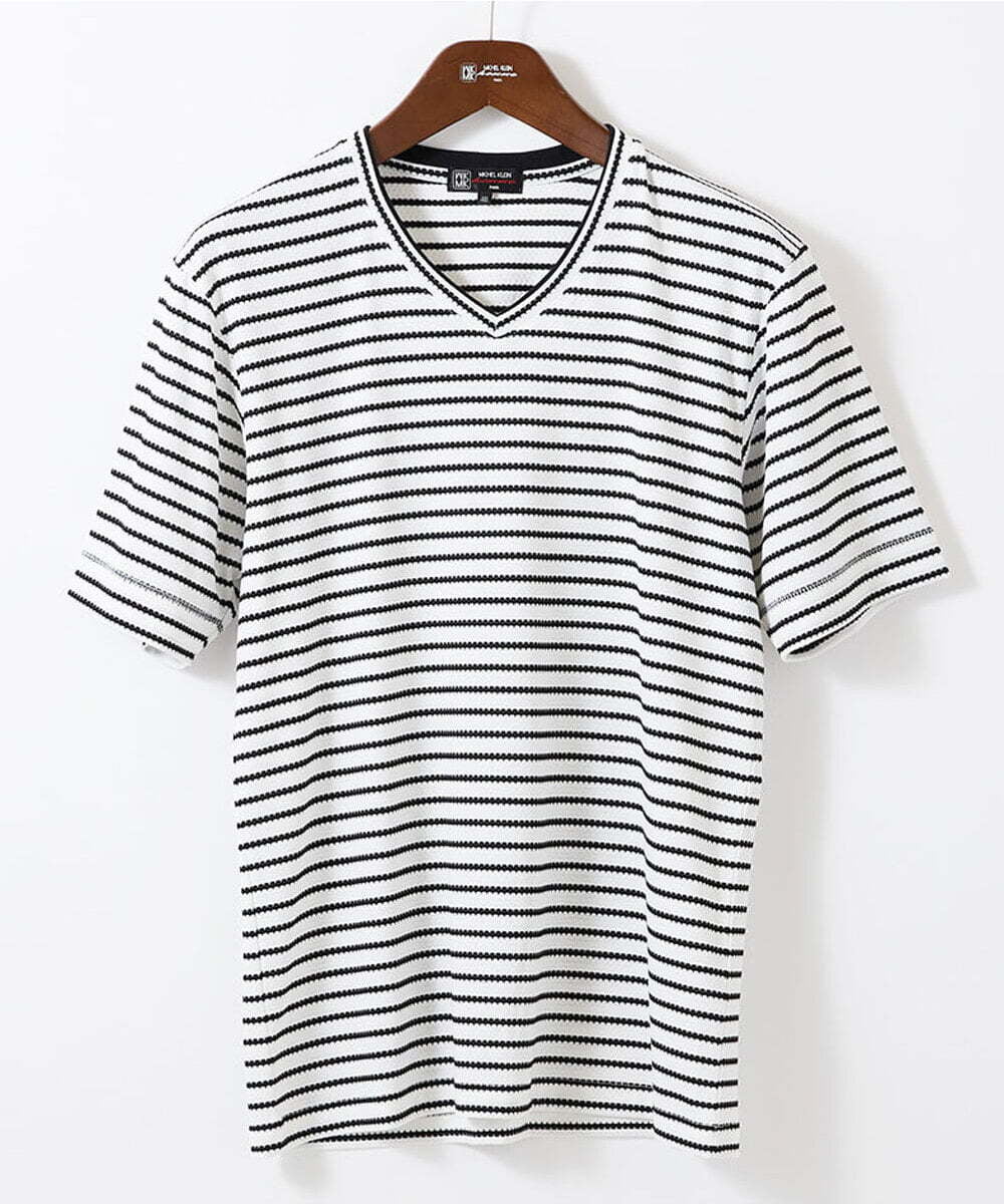 Vネックボーダーtシャツ カットソー Tシャツ Mk Michel Klein Homme Mkミッシェルクランオム イトキンオンラインストア