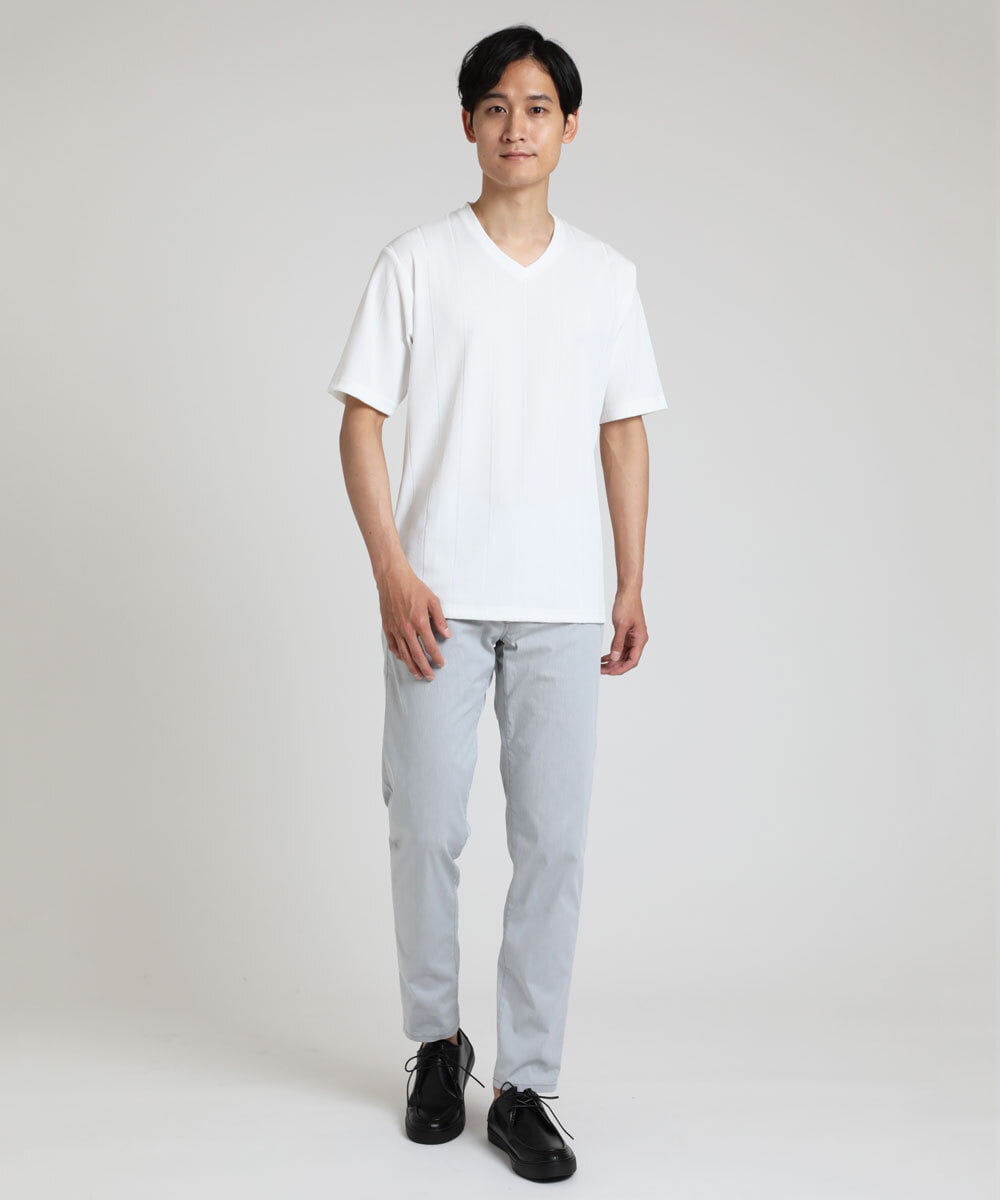 MKKHS54059 MK MICHEL KLEIN HOMME(MKミッシェルクランオム) カットソー / ワイドピッチテレコ　 ホワイト(90)