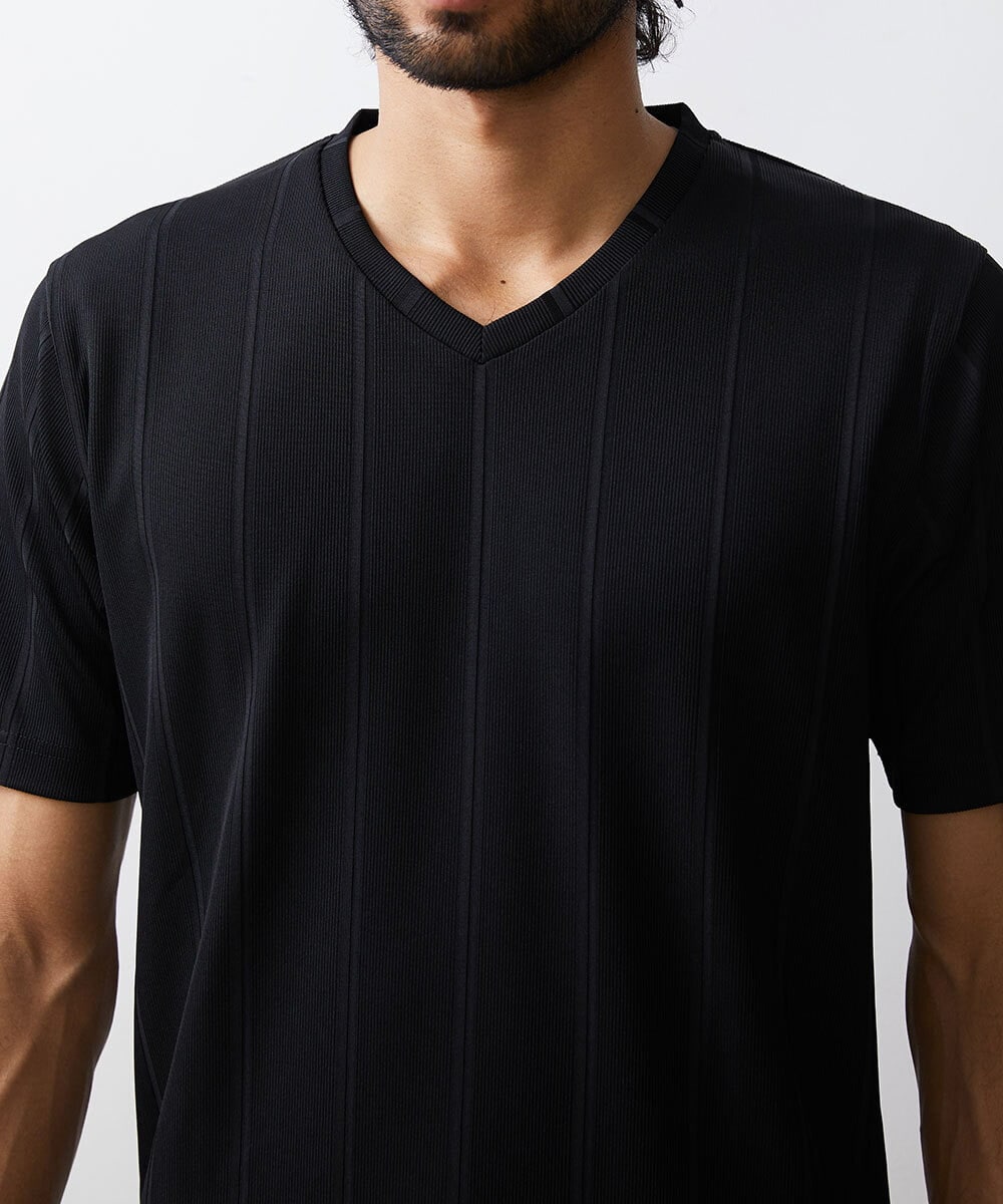 MKKHS54059 MK MICHEL KLEIN HOMME(MKミッシェルクランオム) カットソー / ワイドピッチテレコ　 ブラック(94)
