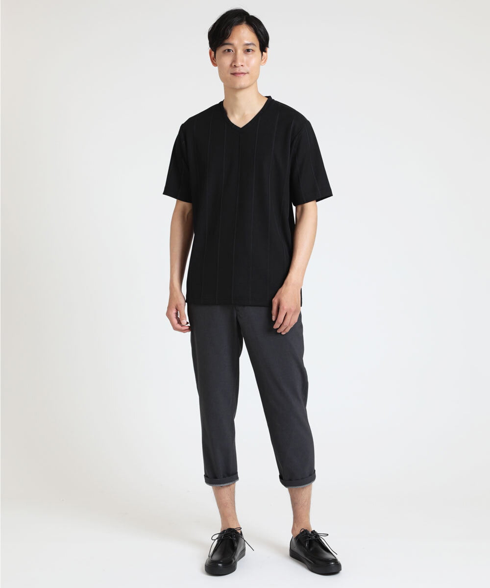 MKKHS54059 MK MICHEL KLEIN HOMME(MKミッシェルクランオム) カットソー / ワイドピッチテレコ　 ブラック(94)