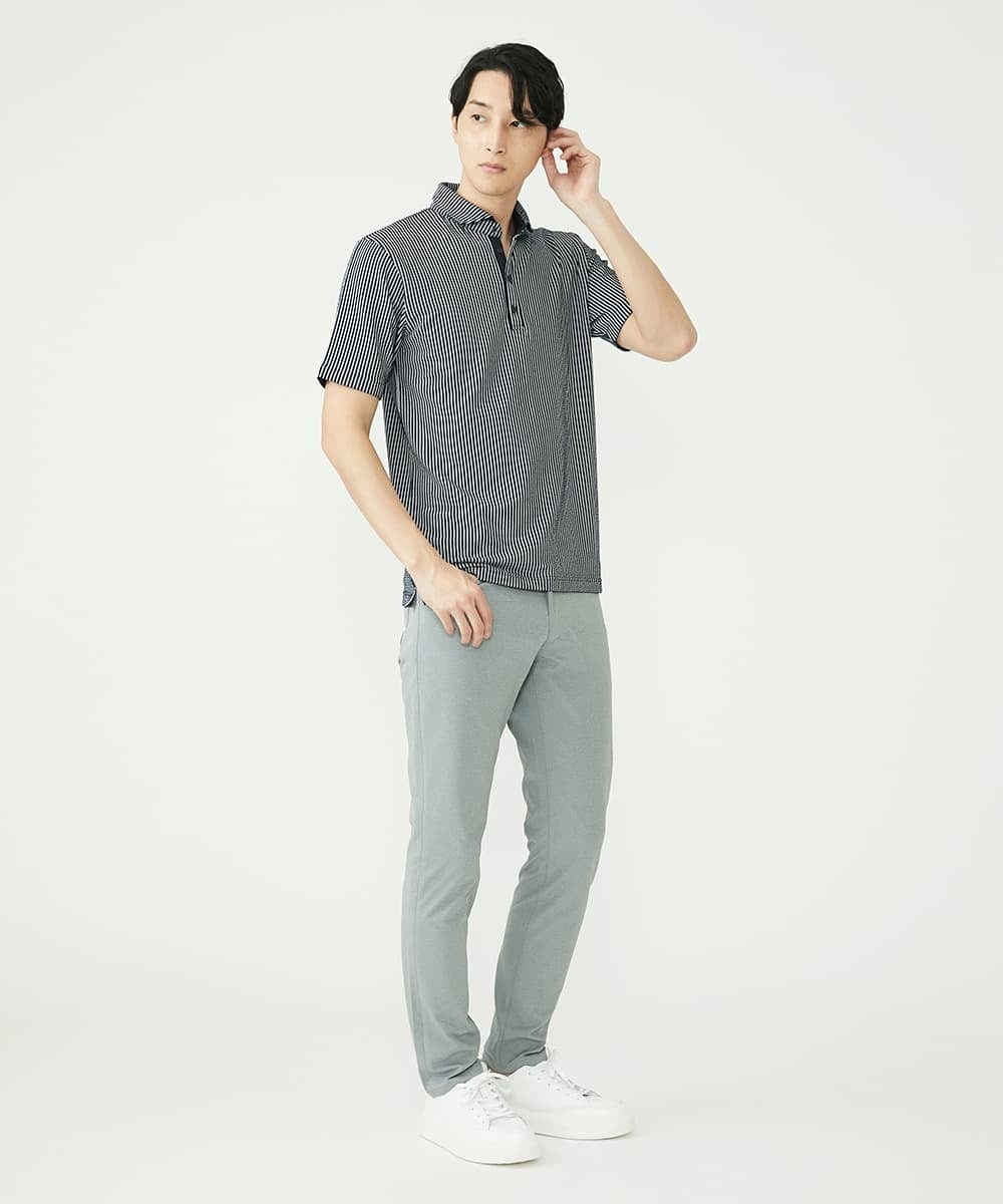 MKKHS58090 MK MICHEL KLEIN HOMME(MKミッシェルクランオム) ポロシャツ / サッカーストライプジャージ ネイビー(57)