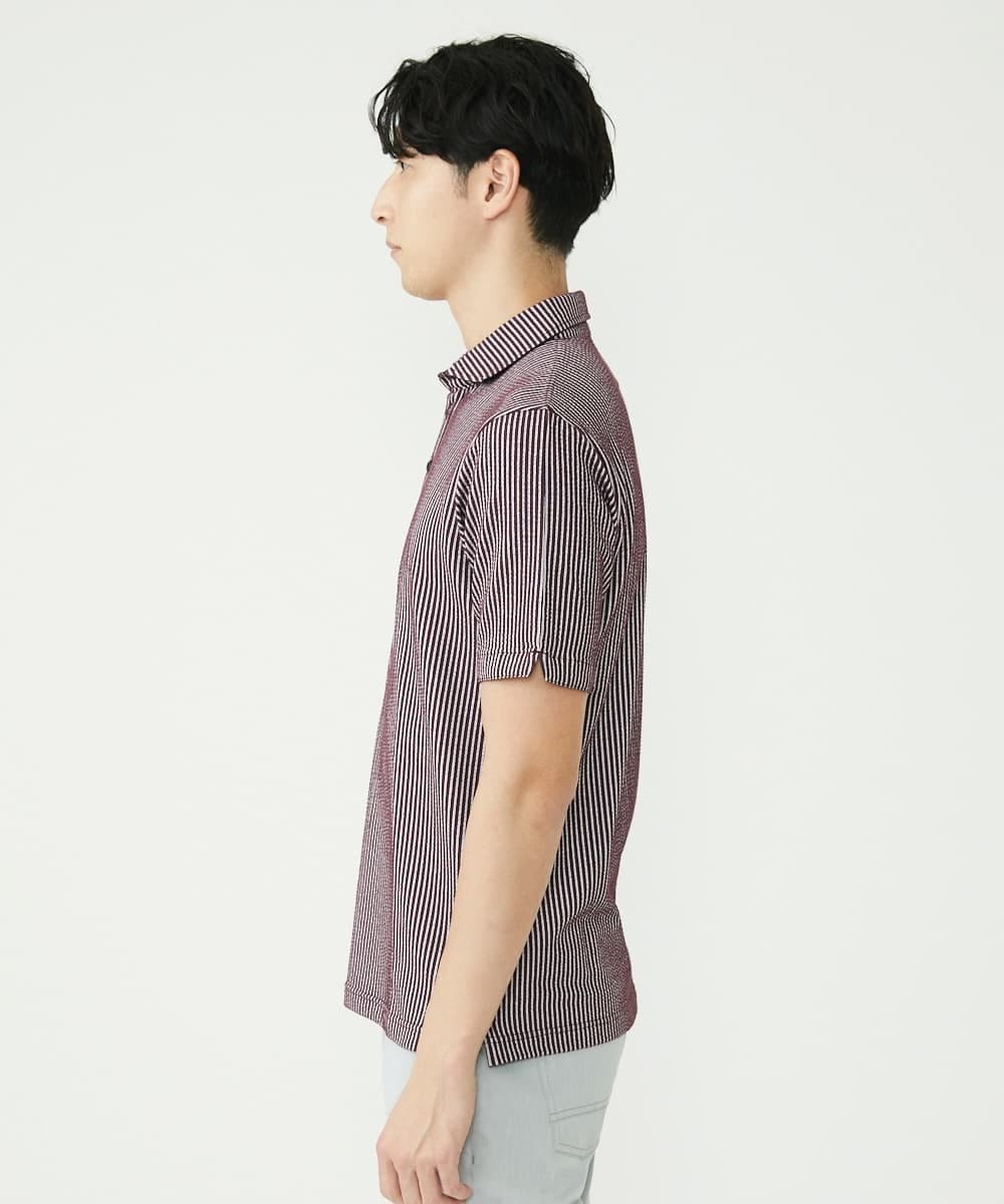MKKHS58090 MK MICHEL KLEIN HOMME(MKミッシェルクランオム) ポロシャツ / サッカーストライプジャージ パープル(77)