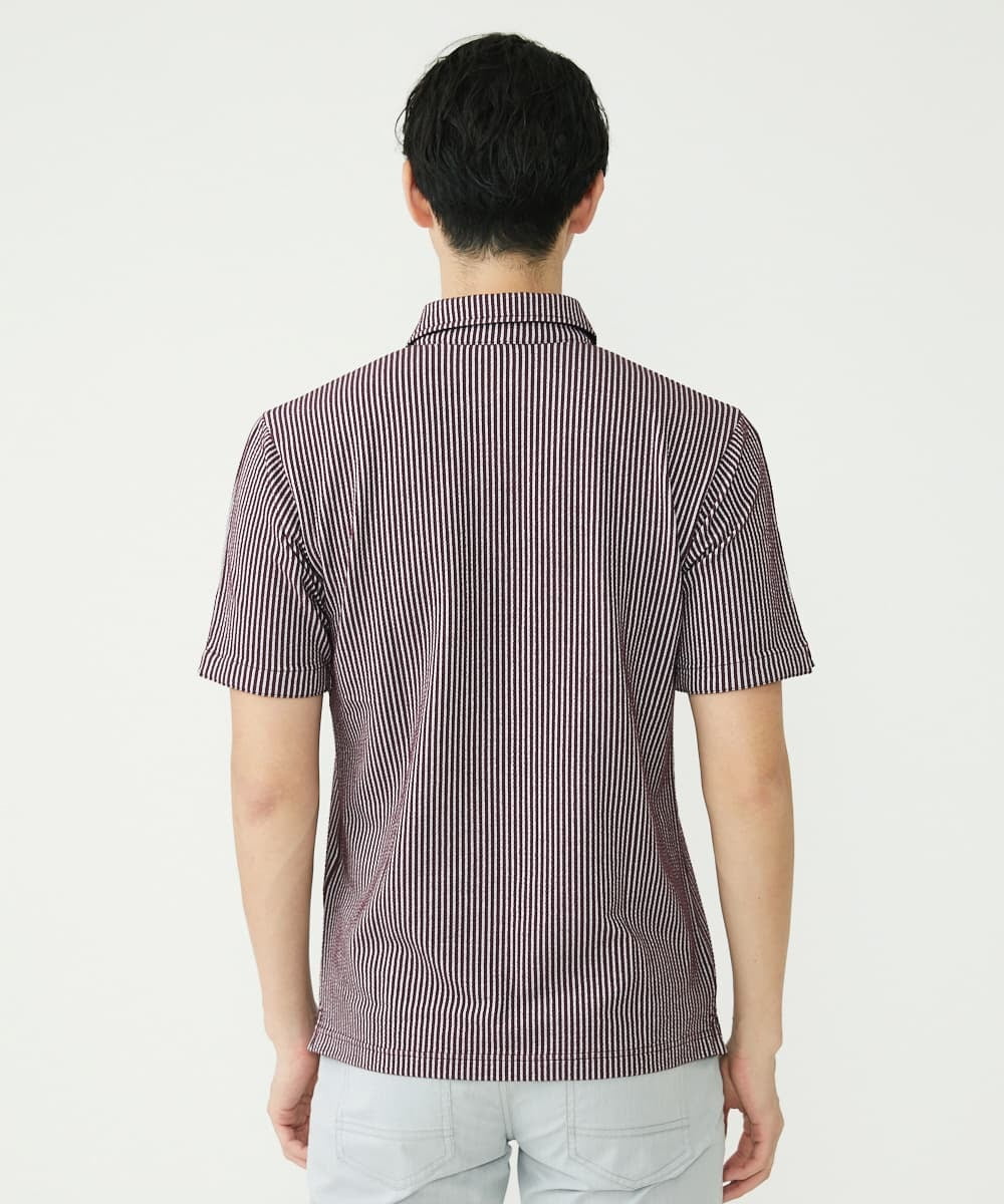 MKKHS58090 MK MICHEL KLEIN HOMME(MKミッシェルクランオム) ポロシャツ / サッカーストライプジャージ パープル(77)