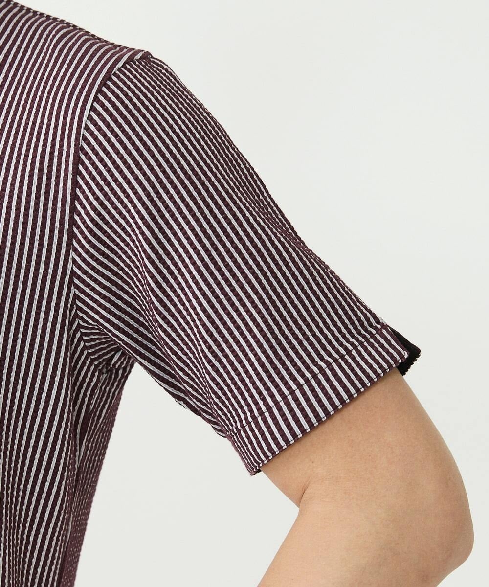 MKKHS58090 MK MICHEL KLEIN HOMME(MKミッシェルクランオム) ポロシャツ / サッカーストライプジャージ パープル(77)