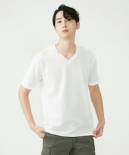 MKKHU02063 MK MICHEL KLEIN HOMME(MKミッシェルクランオム) へリンボンカットソー ホワイト(90)