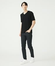 MKKHU02063 MK MICHEL KLEIN HOMME(MKミッシェルクランオム) へリンボンカットソー ブラック(94)