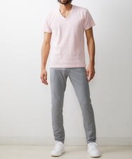 MKKHU32059 MK MICHEL KLEIN HOMME(MKミッシェルクランオム) カットソー / 楊柳（ヨウリュウ）Vネックカットソー ピンク(03)