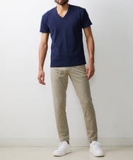 MKKHU32059 MK MICHEL KLEIN HOMME(MKミッシェルクランオム) カットソー / 楊柳（ヨウリュウ）Vネックカットソー ネイビー(57)