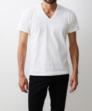 MKKHU32059 MK MICHEL KLEIN HOMME(MKミッシェルクランオム) カットソー / 楊柳（ヨウリュウ）Vネックカットソー ホワイト(90)
