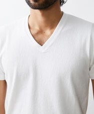 MKKHU32059 MK MICHEL KLEIN HOMME(MKミッシェルクランオム) カットソー / 楊柳（ヨウリュウ）Vネックカットソー ホワイト(90)