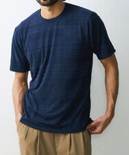MKKHU61059 MK MICHEL KLEIN HOMME(MKミッシェルクランオム) カットソー / ジャガードマルチボーダー ネイビー(57)