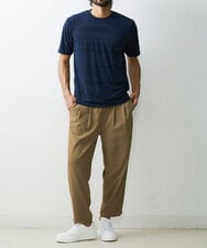 MKKHU61059 MK MICHEL KLEIN HOMME(MKミッシェルクランオム) カットソー / ジャガードマルチボーダー ネイビー(57)