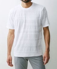 MKKHU61059 MK MICHEL KLEIN HOMME(MKミッシェルクランオム) カットソー / ジャガードマルチボーダー ホワイト(90)