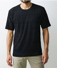 MKKHU61059 MK MICHEL KLEIN HOMME(MKミッシェルクランオム) カットソー / ジャガードマルチボーダー ブラック(94)