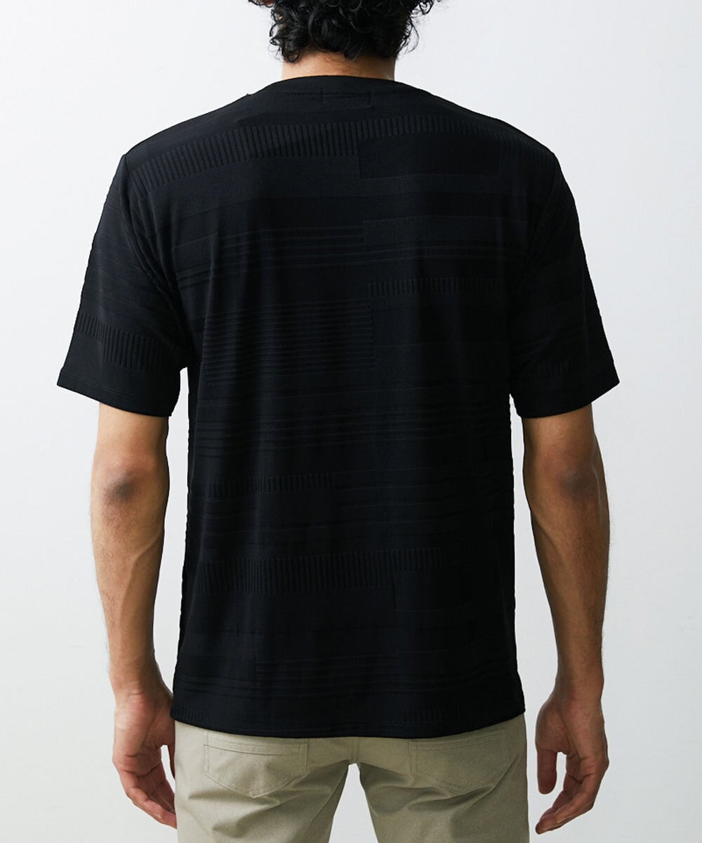 MKKHU61059 MK MICHEL KLEIN HOMME(MKミッシェルクランオム) カットソー / ジャガードマルチボーダー ブラック(94)