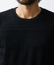 MKKHU61059 MK MICHEL KLEIN HOMME(MKミッシェルクランオム) カットソー / ジャガードマルチボーダー ブラック(94)