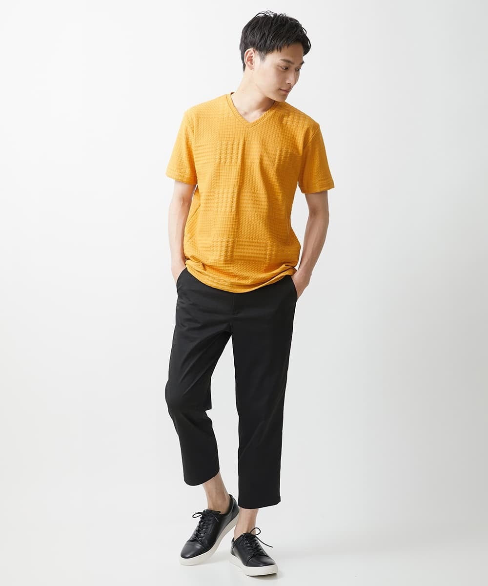 MKKHV53059 MK MICHEL KLEIN HOMME(MKミッシェルクランオム) 【大きいサイズあり】ＶネックＴシャツ/アソートリンクス マスタード