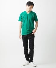 MKKHV53059 MK MICHEL KLEIN HOMME(MKミッシェルクランオム) 【大きいサイズあり】ＶネックＴシャツ/アソートリンクス グリーン