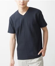 MKKHV53059 MK MICHEL KLEIN HOMME(MKミッシェルクランオム) 【大きいサイズあり】ＶネックＴシャツ/アソートリンクス ネイビー