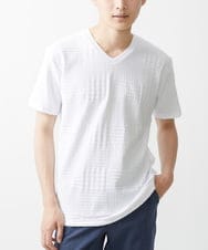 MKKHV53059 MK MICHEL KLEIN HOMME(MKミッシェルクランオム) 【大きいサイズあり】ＶネックＴシャツ/アソートリンクス ホワイト