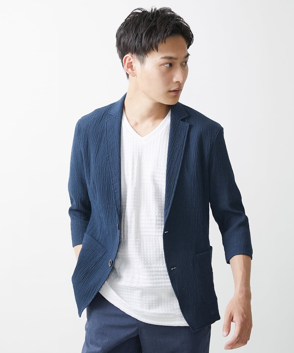 MKKHV53059 MK MICHEL KLEIN HOMME(MKミッシェルクランオム) 【大きいサイズあり】ＶネックＴシャツ/アソートリンクス ホワイト
