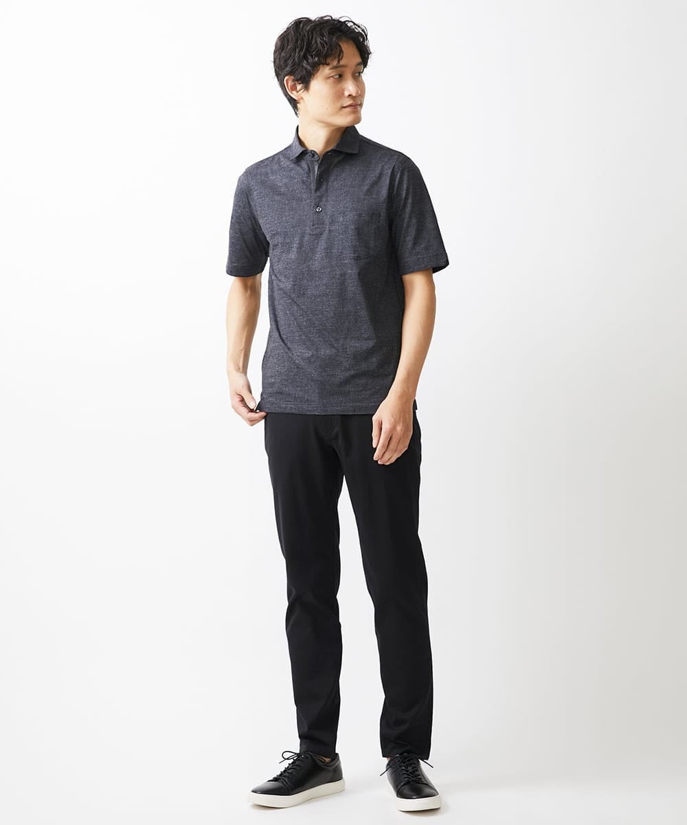 MKKHV68120 MK MICHEL KLEIN HOMME(MKミッシェルクランオム) 【ON/OFF対応】BREATH MESH ポロシャツ ネイビー