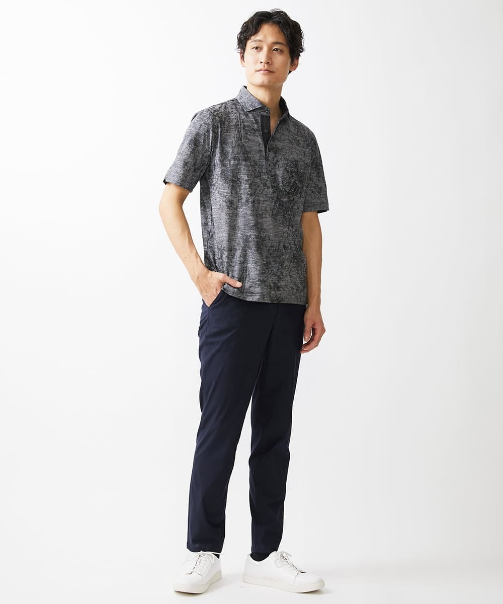 MKKHV68120 MK MICHEL KLEIN HOMME(MKミッシェルクランオム) 【ON/OFF対応】BREATH MESH ポロシャツ グレー