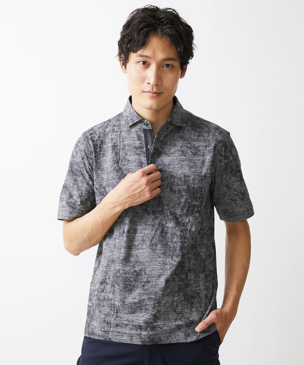 MKKHV68120 MK MICHEL KLEIN HOMME(MKミッシェルクランオム) 【ON/OFF対応】BREATH MESH ポロシャツ グレー
