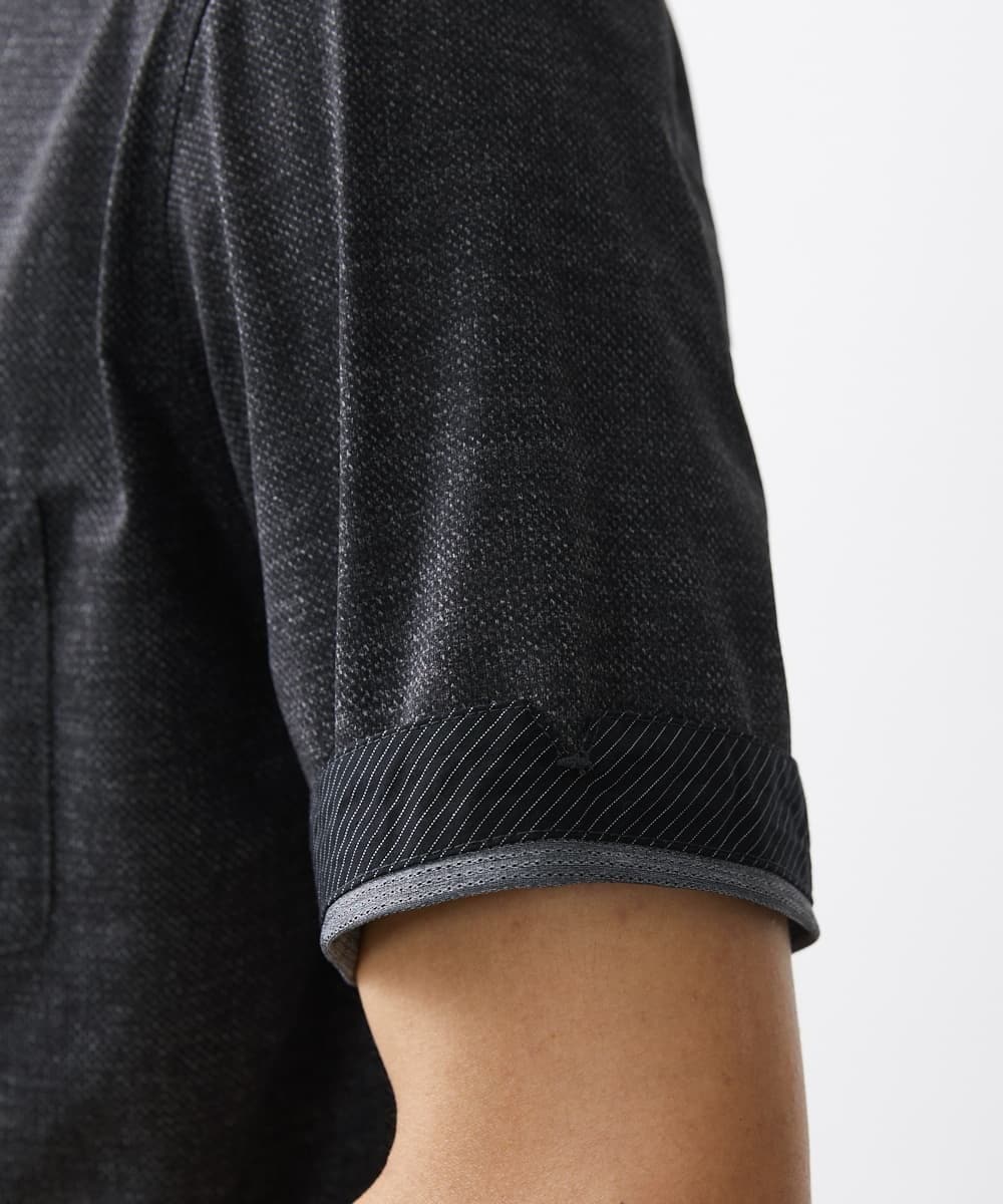 MKKHV68120 MK MICHEL KLEIN HOMME(MKミッシェルクランオム) 【ON/OFF対応】BREATH MESH ポロシャツ ダークグレー