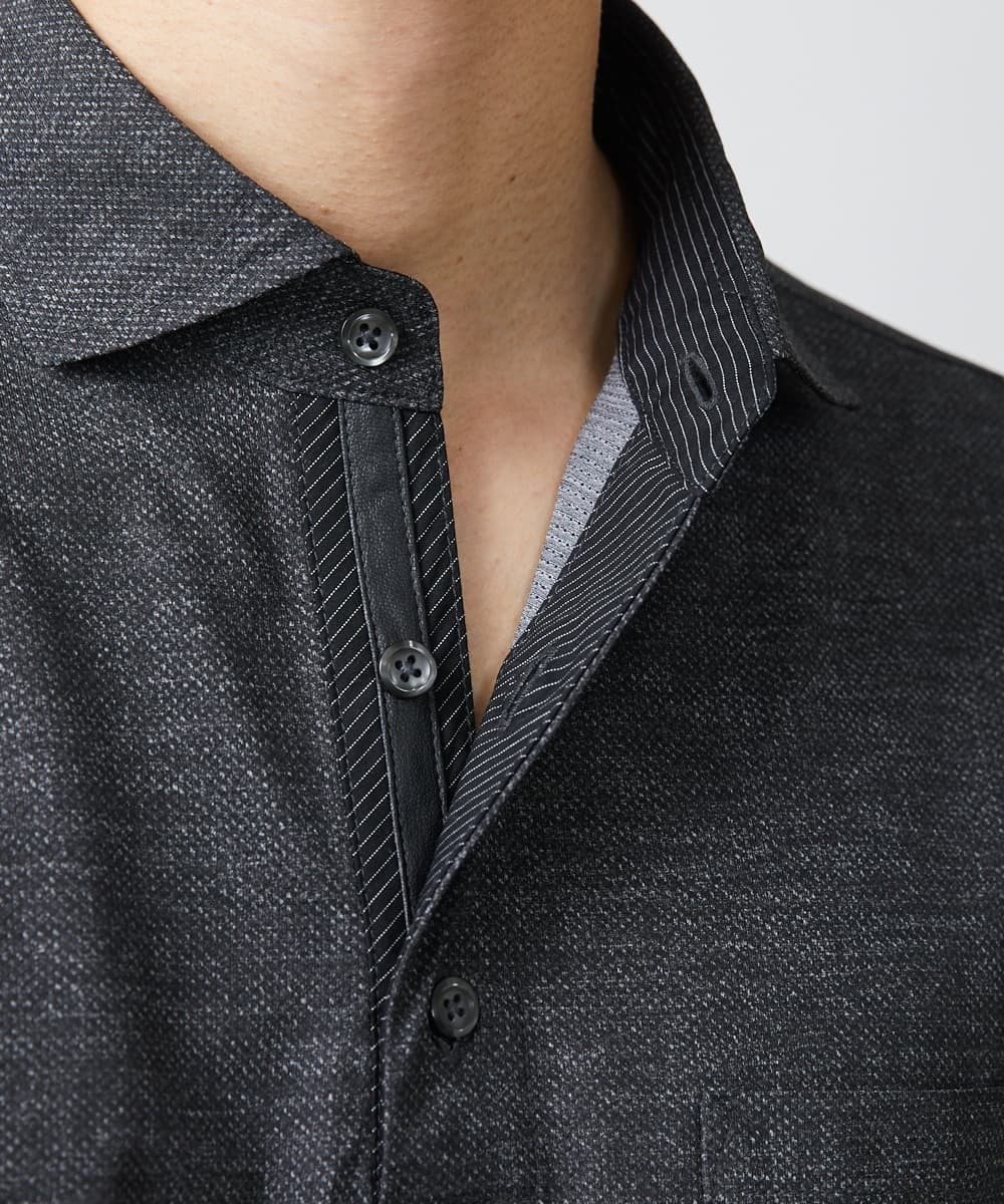 MKKHV68120 MK MICHEL KLEIN HOMME(MKミッシェルクランオム) 【ON/OFF対応】BREATH MESH ポロシャツ ダークグレー
