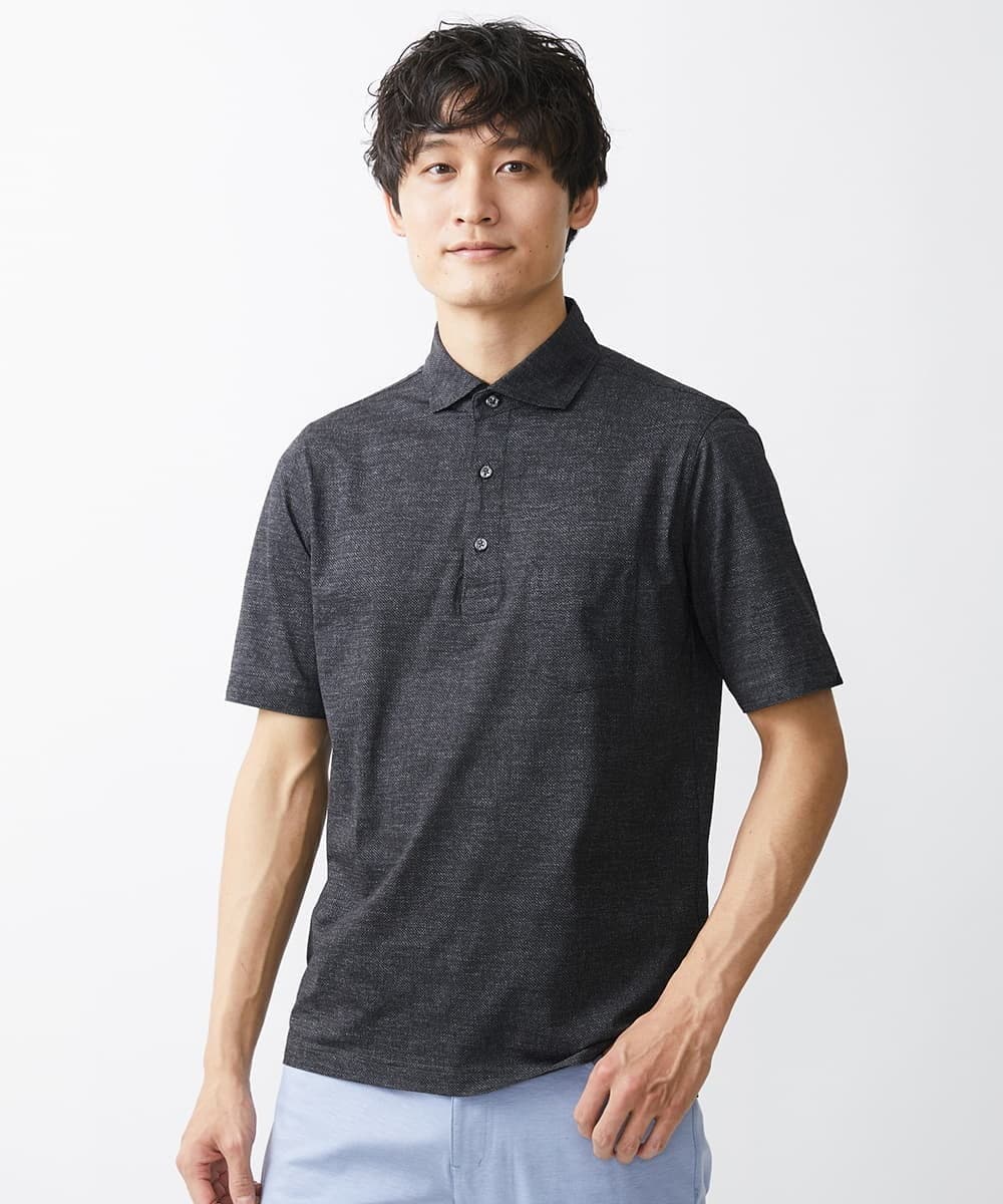 MKKHV68120 MK MICHEL KLEIN HOMME(MKミッシェルクランオム) 【ON/OFF対応】BREATH MESH ポロシャツ ダークグレー