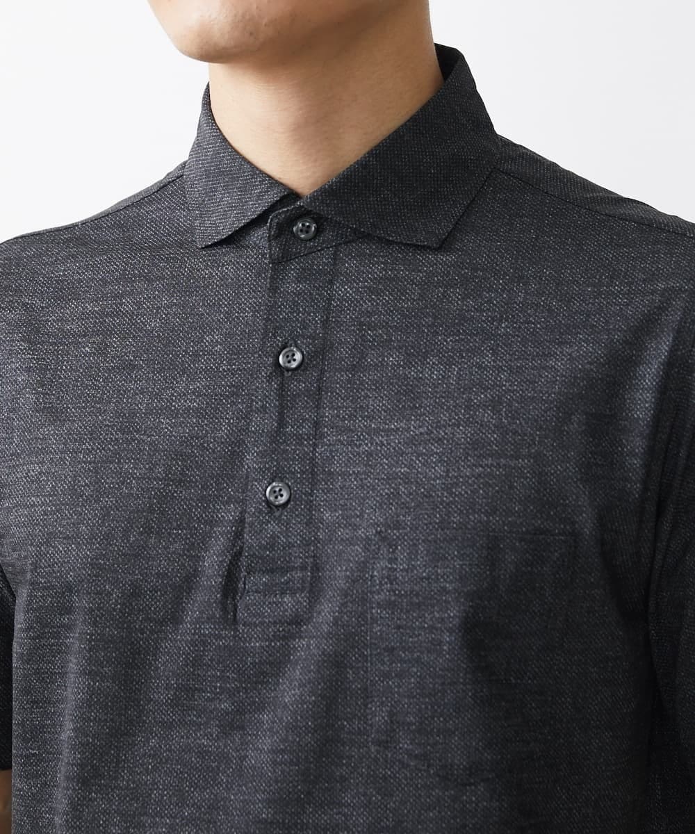 MKKHV68120 MK MICHEL KLEIN HOMME(MKミッシェルクランオム) 【ON/OFF対応】BREATH MESH ポロシャツ ダークグレー
