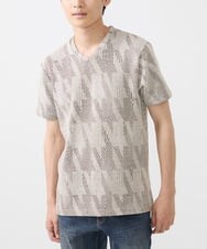 MKKHX23069 MK MICHEL KLEIN HOMME(MKミッシェルクランオム) 【大きいサイズあり】カットソー/ジオメトリックジャガード オレンジ