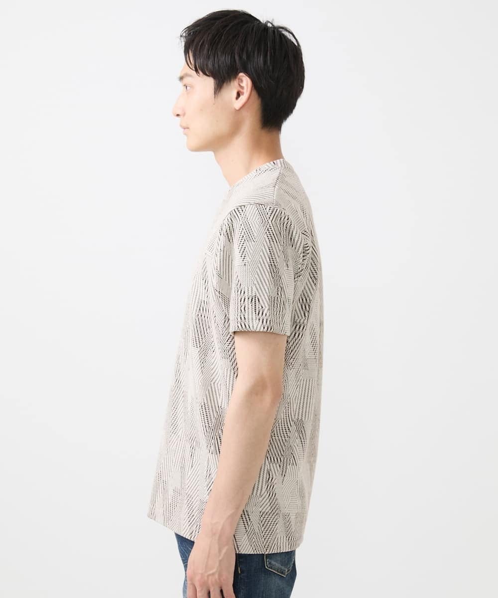 MKKHX23069 MK MICHEL KLEIN HOMME(MKミッシェルクランオム) 【大きいサイズあり】カットソー/ジオメトリックジャガード オレンジ