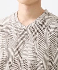 MKKHX23069 MK MICHEL KLEIN HOMME(MKミッシェルクランオム) 【大きいサイズあり】カットソー/ジオメトリックジャガード オレンジ