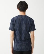 MKKHX23069 MK MICHEL KLEIN HOMME(MKミッシェルクランオム) 【大きいサイズあり】カットソー/ジオメトリックジャガード ネイビー