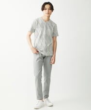 MKKHX23069 MK MICHEL KLEIN HOMME(MKミッシェルクランオム) 【大きいサイズあり】カットソー/ジオメトリックジャガード グレー