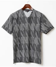 MKKHX23069 MK MICHEL KLEIN HOMME(MKミッシェルクランオム) 【大きいサイズあり】カットソー/ジオメトリックジャガード ブラック