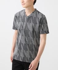 MKKHX23069 MK MICHEL KLEIN HOMME(MKミッシェルクランオム) 【大きいサイズあり】カットソー/ジオメトリックジャガード ブラック