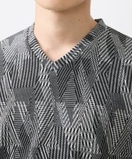 MKKHX23069 MK MICHEL KLEIN HOMME(MKミッシェルクランオム) 【大きいサイズあり】カットソー/ジオメトリックジャガード ブラック