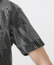 MKKHX23069 MK MICHEL KLEIN HOMME(MKミッシェルクランオム) 【大きいサイズあり】カットソー/ジオメトリックジャガード ブラック